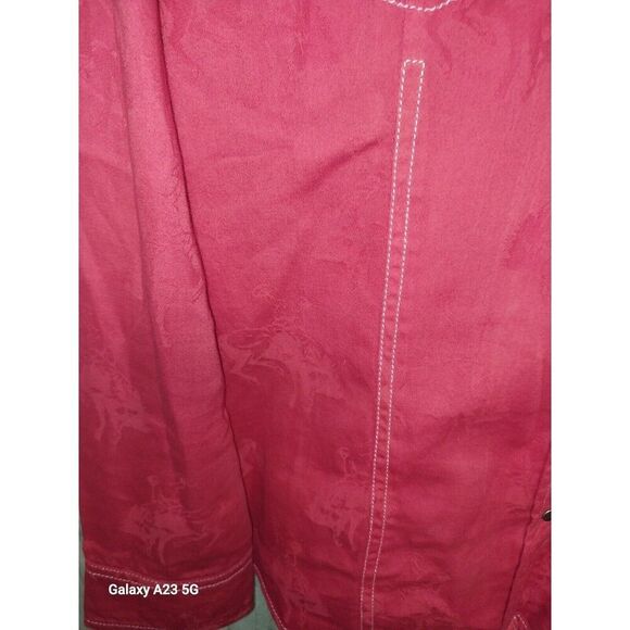 Barn Fly Trading Shirt Women’s Large Red Subtle Print Cowgirl Rodeo - Picture 5 of 8